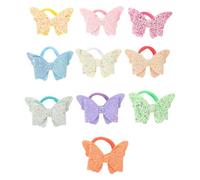 Tofficu Elastici per Chioma Farfalla Glitterata 10 Pezzi in Nylon Non Tessuto Paillettes per Bambine, Morbidi e Versatili, Accessori Luminosi per Coda di Cavallo