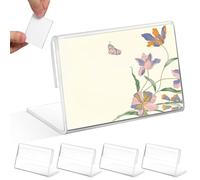 Tofficu Espositore in Acrilico per Prezzi 40 Pezzi, Portacartello per Alimenti e Cartello Pubblicitario 60x40x28 Mm, Supporto Verticale per Biglietti da Visita, per Negozi, Mercati e