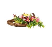 Tofficu Ghirlanda Pasquale Decorativa Luminosa Luci a Batteria, Corona Artificiale per Porta e Parete, Ciondolo da Appendere per Festività di Pasqua Design Realistico e Dettagli