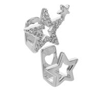 Tofficu Grill Donna con Stelle Doppie in Zirconia Brillante Design Hip Hop Accessorio Moda per Feste e Cerimonie