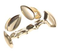 Tofficu Grills Dentali Donna in Rame Oro Stile Hip Hop, Facili da Indossare e Resistenti, per Halloween e Cosplay Denti Finti da Vampiro Unici