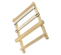 Tofficu Kit per Tessitura in Legno Portatile, Mini Macchina per Tessitura a Mano Accessori Regolabili per Sciarpe e Coperte, Strumento Artigianale per Principianti e Viaggiatori