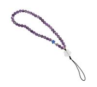 Tofficu Laccio Porta Cellulare in Cristallo Viola Naturale Decorazione Leggera e Pratica Per Smartphone Ciondolo Pendente Per Chiavi e Fotocamera Facile Da Installare e Rimuovere