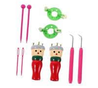 Tofficu Macchina per Lavorare Maglia in Legno Rocchetto Mano Strumento per Intrecciare Cordini Artigianali e Progetti Fai da Te Include Uncinetti e Aghi per Lavorare Maglia