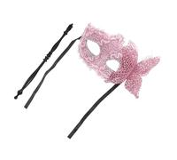 Tofficu Maschera a Farfalla da Donna per Halloween e Balli in Maschera, Raffinata e Facile da Trasportare, Realizzata in Plastica e Tessuto Rosa per Feste a Tema