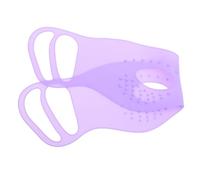 Tofficu Maschera in Silicone Bifacciale per Massaggio Oculare Design Appeso, Maschera Fissante Antiscivolo Colore Viola per Alleviare Affaticamento e Favorire Assorbimento, Uso Notte