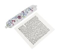 Tofficu Mezuzah Ebraica Dipinta per Porta con Pergamena Kosher Inclusa, Custodia in Metallo Resistente allo Sbiadimento, Decorazione per Inaugurazione Casa e FESTIVITÀ Ebraiche