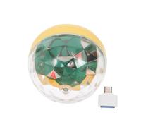 Tofficu Mini Luce Disco LED USB Attivata dal Suono Luce Rotante Portatile per Karaoke e Feste Stroboscopico Bar e Natale Colore Giallo