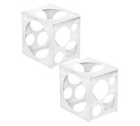 Tofficu Misuratore di Palloncini 2 Pezzi, Cubo di Misurazione in Plastica 11 Fori, Strumento Preciso per Dimensioni Palloncini, Accessori per Feste e Decorazioni Compleanno e Matrimoni