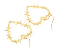 Tofficu Orecchini Gotici Cuore a Forma di Spina Barbed Wire in Lega Oro, Leggeri e Comodi, Stile Punk Vintage per Halloween e Occasioni Speciali
