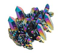 Tofficu Ornamento di Cristallo Naturale a Grappolo Arcobaleno, 2 Pezzi, Soprammobile per Scrivania e Decorazioni Natalizie, 4,5 X 3,5 X 3 CM