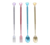 Tofficu Penna Gel Creativa a Forma di Posate, Set da 4 Pezzi Inchiostro Pigmentato Resistente, Penna per Scrivere per Studenti e Ufficio, Design Originale e Portatile per Stile Casuale