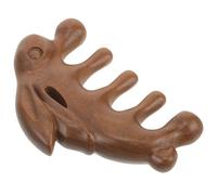 Tofficu Pettine da Massaggio in Legno Artigianale Cinque Denti, Massaggiatore Portatile per Capelluto, Strumento per Massaggio Thailandese per Famiglia, Viaggi e Uso All’aperto