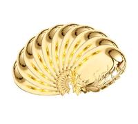 Tofficu Piatti da Dessert Dorati in Plastica Set 12, Resistenti e Stabili per Buffet, Feste e Servizio Casa