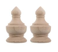 Tofficu Pinnacoli di Recinzione in Legno Intagliato 2 Pezzi 6X10 CM per Cappelli di Colonna e Balaustre Accessori per Scale e Ambienti Interne