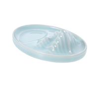 Tofficu Porcelain Ink Dish for Chinese Calligraphy with Brush Rest Multi-purpose Ceramic Tray for Students and Artists and Mixing Ink