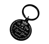 Tofficu Portachiavi Incisione Mom Always Remember i Love You Nero in Acciaio Inossidabile Resistente e Lavorazione Fine e Accessorio Creativo Regalo Significativo per Ragazzi