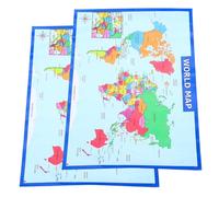 Tofficu Poster Mappa del Mondo per Parete 50x35 Cm 2 Pezzi Materiale Scolastico Resistente per Apprendimento Geografia Bambini Asilo Nido e Scuola Materna