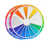 Tofficu Rotella di colore creativa in 2 pezzi, per l'artista, istruzioni per l'apprendimento per miscelare i colori, ruota dei colori -Hues, per la tavola dei colori misti