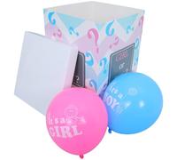 Tofficu Scatola di Carta Decorazione Versatile e Facile da Usare per del Sesso con 5 Palloncini Blu e 5 Rosa per Feste Gender Reveal Indoor