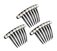 Tofficu Set 3 Accessori per Chioma da Sposa Antiscivolo con Perle e Strass, Pettini Laterali Eleganti per Donna, Fermagli Decorativi per Acconciature da Cerimonia