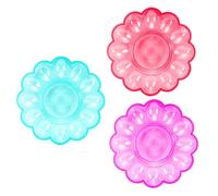 Tofficu Set 3 Pezzi Vassoi Porta Uova in Plastica 24x3 Cm Custodia per Uova di Gallina Resistente per Frigorifero Organizer Pratico per Conservazione ed Esposizione Colore Colore Casuale