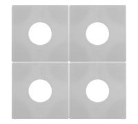 Tofficu Set 4 Coprirubinetto da Parete per Bagno Quadrato, Flangia Divisa Autoadesiva, Copertura Decorativa per Fori di Tubi da Parete, Finitura Resistente per Doccia e Lavanderia