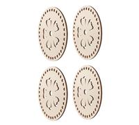 Tofficu Set 4 Pezzi Basi in Legno Rotonde per Cestini all'Uncinetto con Fori, Fondo Stabile per Borse e Portaoggetti Fai da Te, Adatto per Artigianato Creativo e Decorazioni