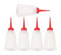 Tofficu Set 5 Bottiglie Olio per Cucire 250 Ml Beccuccio, Distributore Preciso per Macchine da Cucire e Ricamo, Accessori in Plastica Trasparente per Manutenzione Fai da Te