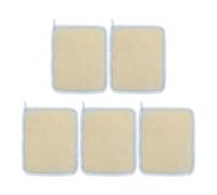 Tofficu Set 5 Pezzi Asciugamani da Bagno in Nylon Esfolianti Bordo Rinforzato, Panni per Doccia e Pulizia Corpo Viso, Asciugamani per Lavaggio Rapido e Rimozione Cellule Morte