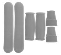 Tofficu Set 6 Pezzi Accessori per Stampelle Ascellari Grigio Cuscinetti Sotto Ascelle, Copri-impugnatura e Punte in Gomma Antiscivolo per Bastoni da Passeggio, Compatibili Stampelle