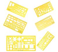 Tofficu Set 6 Pezzi Righelli Geometrici in Plastica Leggeri, Stencil da Disegno e Strumenti per Architetti per Progettazione e Misurazione, Modelli di Disegno Multiuso per Scuola e