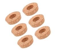 Tofficu Set 6 Tappi in Sughero con Foro Centrale 6,5 CM per Vasi Idroponici in Vetro, Coperchi per Piante da Micro Paesaggio, Accessori Salvaspazio per Terrari e Propagazione su Scrivania