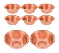 Tofficu Set di 8 ciotole buddiste in rame, eleganti, a forma di bowl | Lavorazione decorativa intricata, uso rituale versatile, salvaspazio, adatte ad altari domestici e pellegrinaggi all'aperto