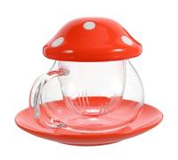 Tofficu Set di Tazze da Tè in Vetro Infusore e Coperchio Tazze da Tè Pratiche e Resistenti al Calore per Uso Domestico Design Bocca Larga e Impugnatura Comoda e Infusioni Quotidiane