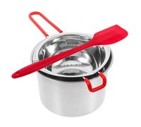 Tofficu Set Pentole Bagnomaria in Acciaio Inox per Sciogliere Cera e Cioccolato, 3 Pezzi Spatola, per Utensili da Cucina e Preparazione Dolci Colore Casuale