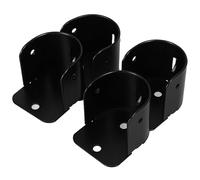 Tofficu Supporti in Acciaio Inox per Asta Porta Doccia e Portasciugamani, 4 Pezzi Flangia Nera da 3 Cm, Staffe per Montaggio a Muro per Bagno e Armadio