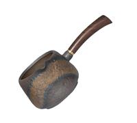 Tofficu Tazza da Tè la Giustizia in Ceramica Manico Laterale in Legno, Distributore Resistente al Calore per Cerimonia del Tè Kungfu, Brocca Portatile Elegante Stile Retrò per Casa