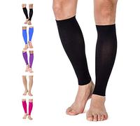 TOFLY - 1 Paio di Calze a Compressione per Polpaccio, 20 - 30 mmHg per Sport, Corsa, Ciclismo, Viaggio, Uomo, Black, 5XL