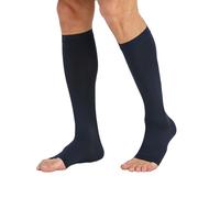 TOFLY® Calze a compressione (coppia), a compressione graduata 20-30 mmHg, opache, unisex, a punta aperta, calze a compressione alte al ginocchio per vene varicose, edema, periostite, allattamento