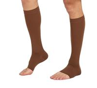 TOFLY® Calze a compressione (coppia), a compressione graduata 20-30 mmHg, opache, unisex, a punta aperta, calze a compressione alte al ginocchio per vene varicose, edema, periostite, allattamento