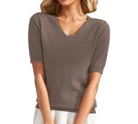 TOFOTL Abbigliamento Donna, Comoda Personalizzata Estive Girocollo Oversize Elegante Manica Morta Tinta Unita Curvy Stampa Grafica Fiori Particolari Simpatica Basic Tshirt Donna,L