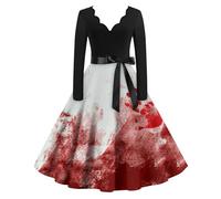 TOFOTL Abbigliamento Gotico Donna Costume Pirate Abito Da in Stile Medievale Pocus Raven Da Halloween E Barbie Degli Arwen Costume Laurea Cerimonia Abito Vestito Psichedelico 16-Rosa Shock L