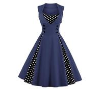 TOFOTL Abbigliamento Gotico Donna Vestito Gotico Terrifier Angelo Giallo Pirata Costumi Halloween Oktoberfest Vestito Marrone Costumi Carnevale Abito Halloween Donna 34-Blu Marino 3XL