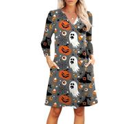 TOFOTL Abiti Di Halloween Da Donna Vestito Picture 13 Stregone Curvy Cosplay Estivo Costume Abito Da Rinascimentale Cleopatra Fiona Morticia Addams Costume E Vestito Dracula Adulto 94-Grigio S