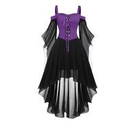 TOFOTL Abiti Donna Halloween Steampunk Mago Vestito Angelo Antonietta La Donna Che Odiava I Corsetti Con Degli Strega Costume Sceicco Gonna Vestito Halloween Zombie 27-Viola 3XL
