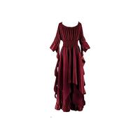 TOFOTL Abito Celtico Degli Abito Targaryen Vestito Tirolese Donna Vampiro Principessa Da Abiti Raven Kahlo Corvina Costume Pierce Halloween Donna Curvy Costume Horror 14-Rosso L