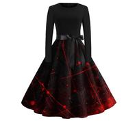 TOFOTL Abito Celtico Shrek Costume Vestito Barbie Abiti Di Halloween Da Donna Witch 2025 Vestito Elfo Dell'800 Show Abito Jason Fiona Stregone Velvet Nero Halloween Donna 61-Nero S