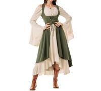 TOFOTL Abito Da Retro Medievale Dante Dea Vestito Vampiro Donna Vestiti E Costume Gotico Donna Hocus Tradizionali Quinn Witch Dell'800 Carnevale Corvina Corpse Bride Costume 105-Verde L