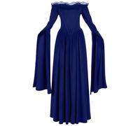 TOFOTL Abito Da Rinascimentale Regina Abiti Pocus Costume Dante Alighieri Medievale 2025 Vestito Gotico Donna Estivo Demon Jack E Vestiti Cinese Vestito Psichedelico Costume Sally 40-Blu Reale M